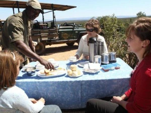 Mahlzeit auf einer Safari in Südafrika