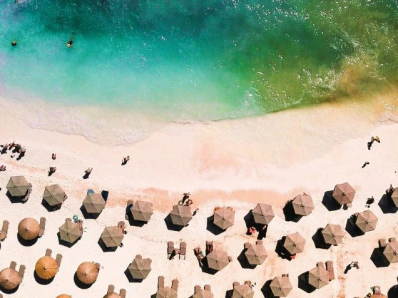 Griechenland Thassos Luftansicht des Strandes