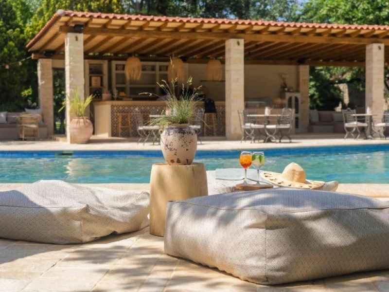 Griechenland Kassandra Unterkunft Poolbereich