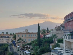 Blick von Taormina auf den Ätna