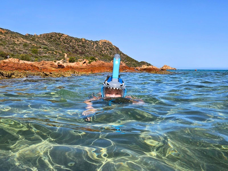 Im Meer schnorcheln bei Ogliastra auf Sardinien, Italien
