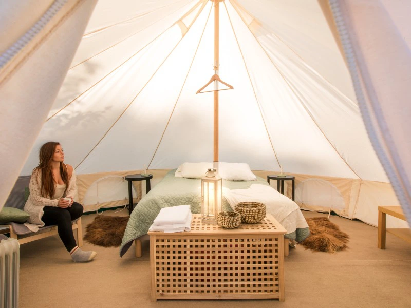 Glamping Zelt Bett