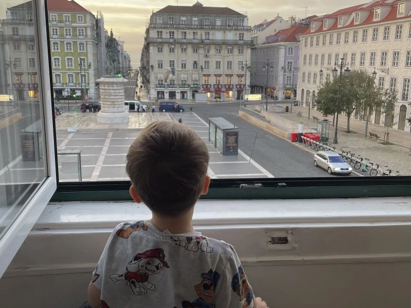 Blick aus dem Apartment in Lissabon, Portugal