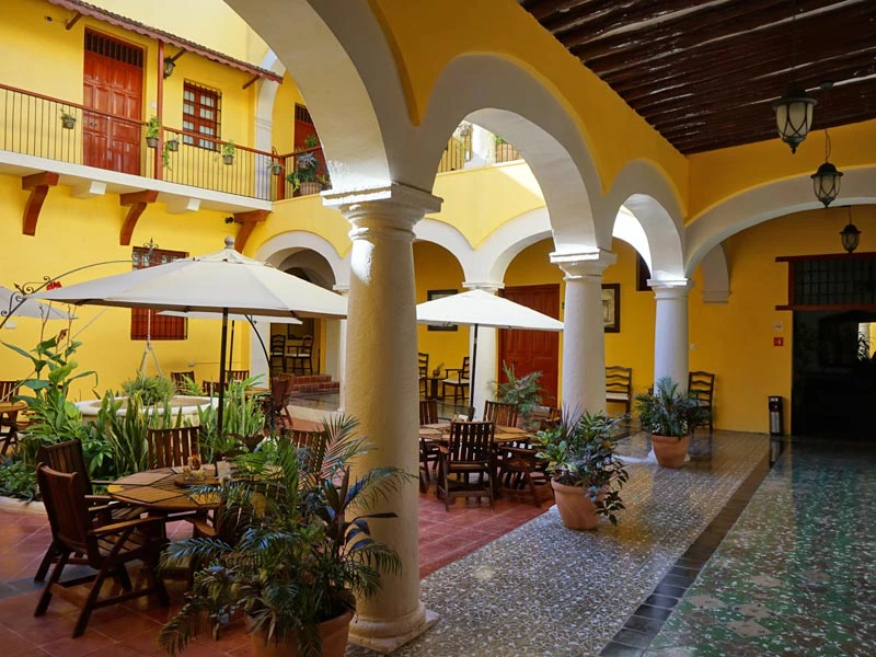 Boegen im Hotel in Campeche in Mexiko