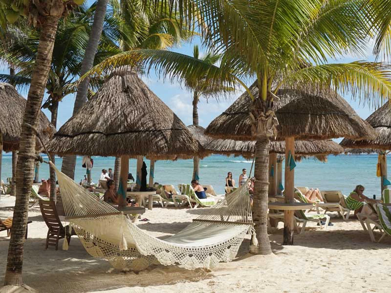 Strand am Hotel in Playa del Carmen in Mexiko