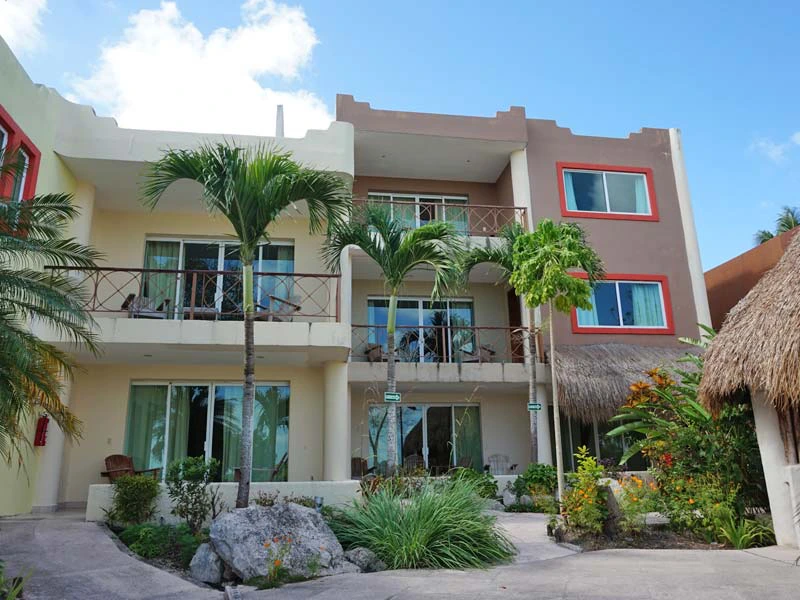 Ansicht im Hotel in Bacalar in Mexiko