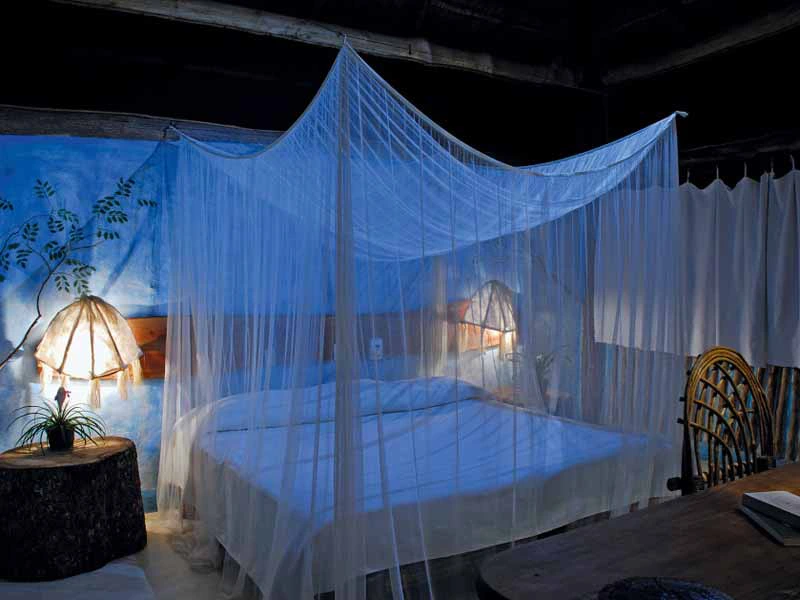 Bett im Hotel in Calakmul in Mexiko