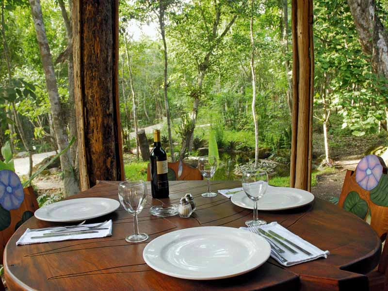 Restaurant im Hotel in Calakmul in Mexiko