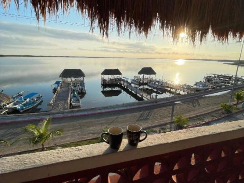 Balkon im Hotel bei Rio Lagartos in Mexiko