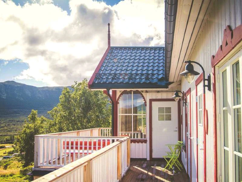 Hotelveranda Dovrefjell, Norwegen