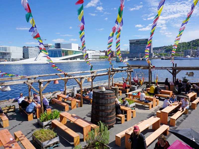 Cafe am Oslofjord in Norwegen