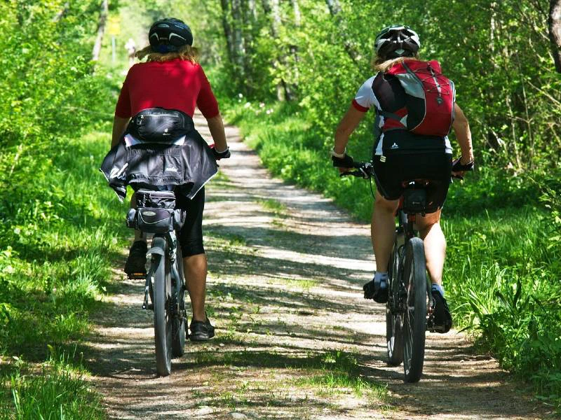 Zwei Fahrradfahrer in der Natur