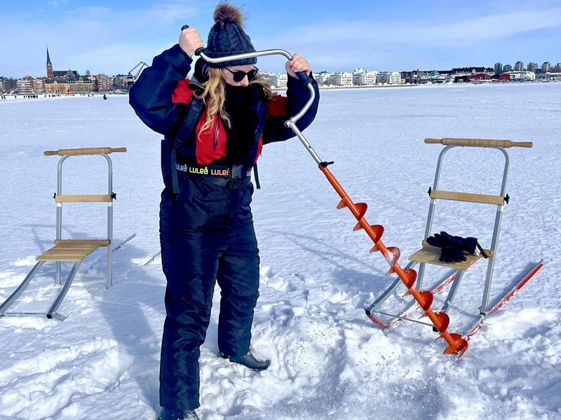 Eisangeln in schwedisch Lappland