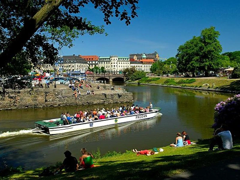 Bootsfahrt durch die Kanäle von Göteborg, Schweden