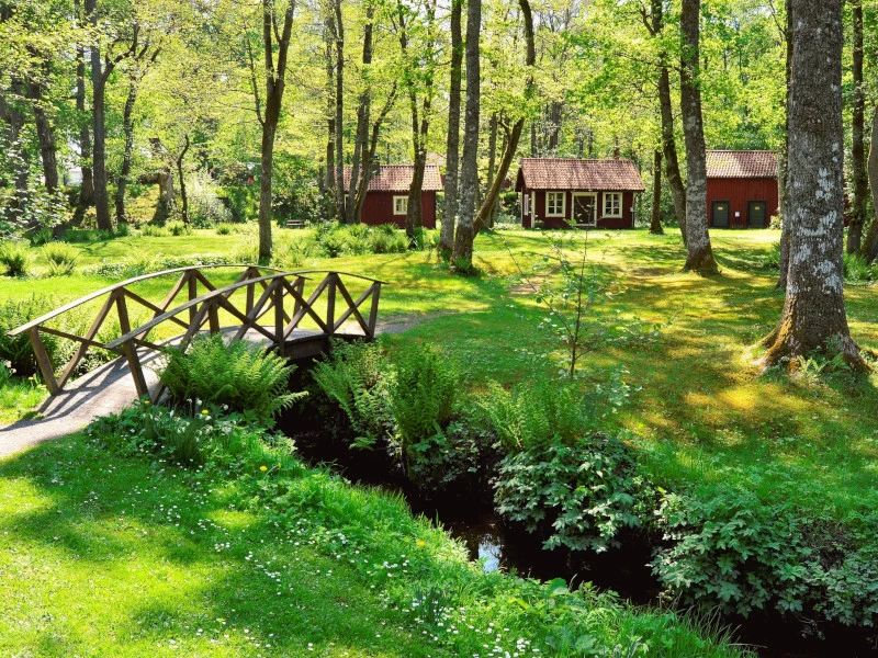 Blockhütten in Schweden