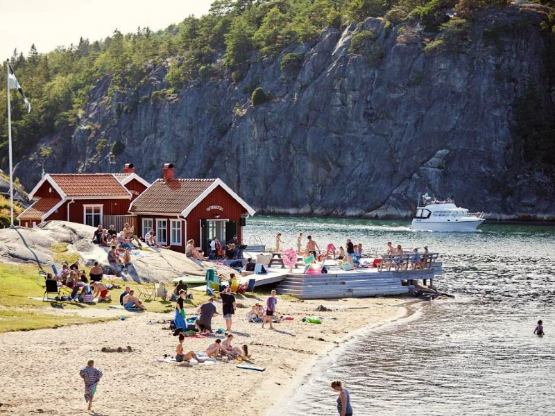 Strand der Unterkunft an der Westküste, Schweden