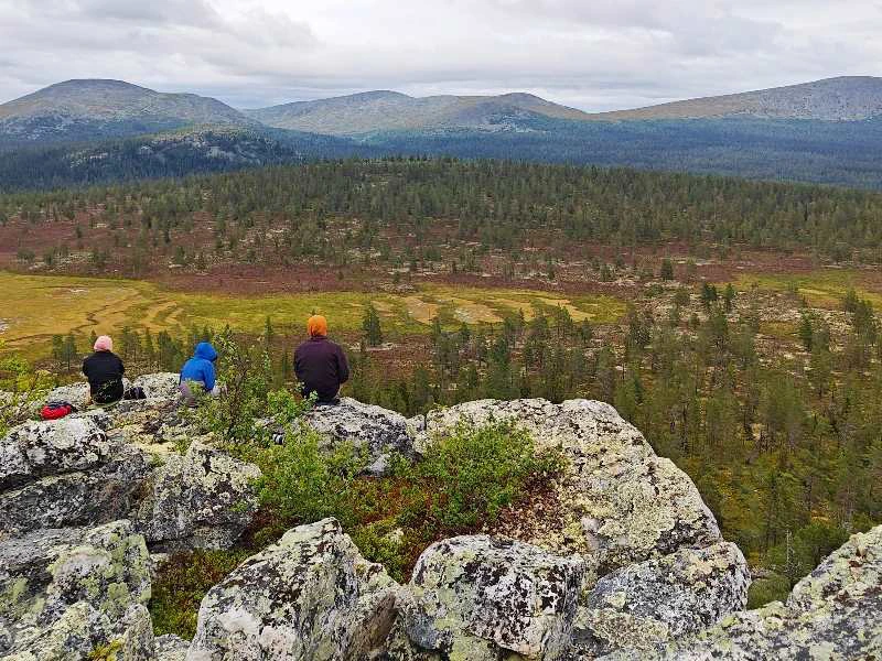 Aussicht auf eine weite Ebene im Sonfjället-Nationalpark in Schweden