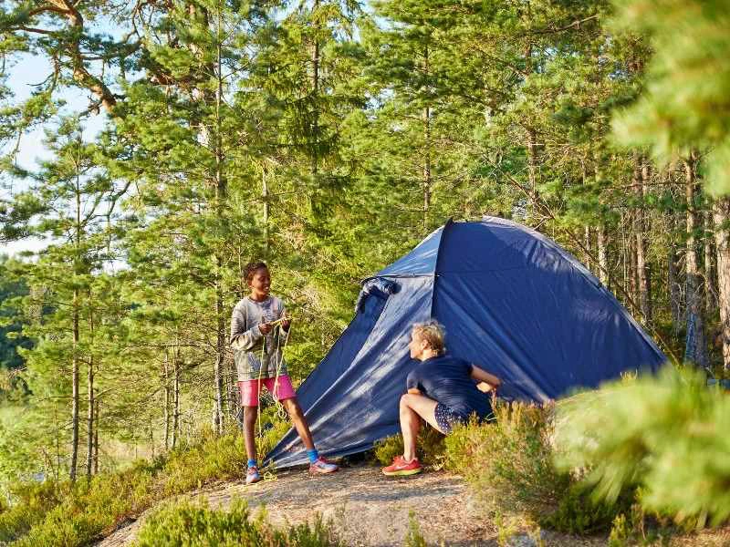 Der Morgen nach der ZeltĂŒbernachtung in der Wildniss im SonfjĂ€llet-Nationalpark