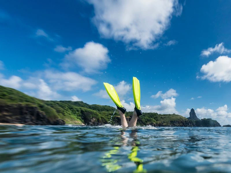 Flossen beim Schnorcheln auf Porto Santo
