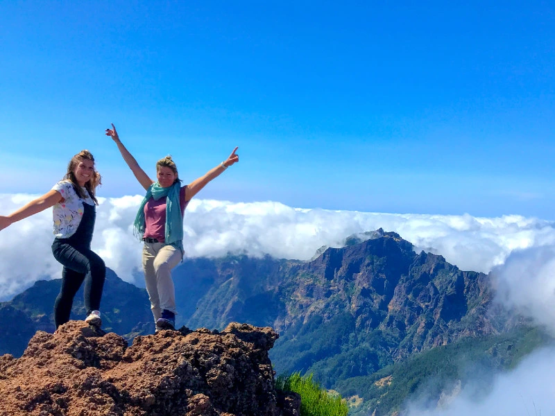 Frauen auf dem Berg auf Madeira