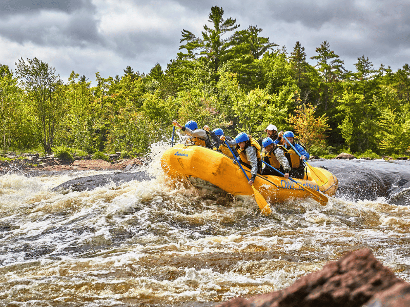 Action beim Rafting