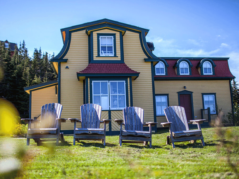 Blick von außen auf die Unterkunft in Port Rexton in Kanada