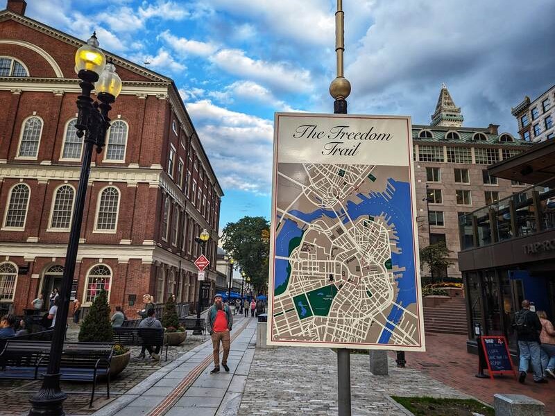Karte zum Freedom Trail in Boston, USA