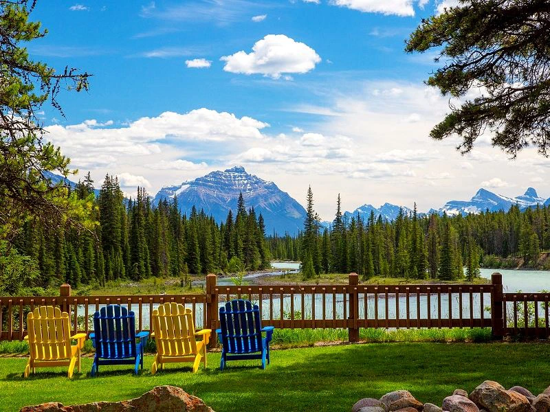 Ausblick von der Ferienanlage in Jasper, Kanada