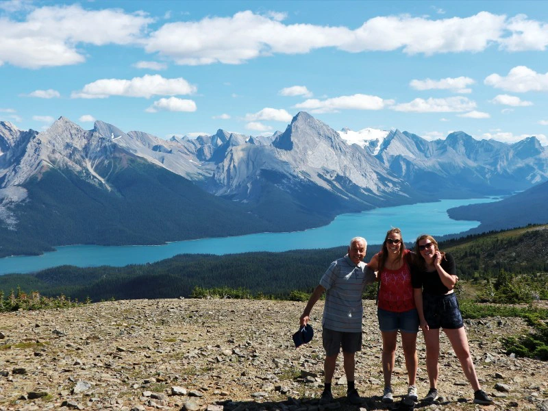Blick auf den Lake Maligne im Jasper Nationalpark, Kanada