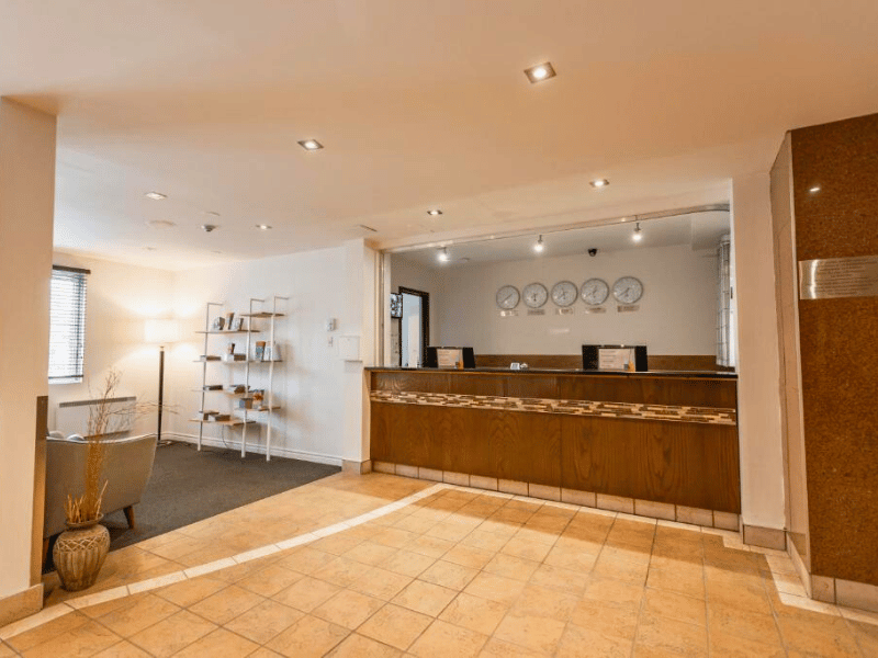 Rezeption der Budget Unterkunft in Montreal, Kanada