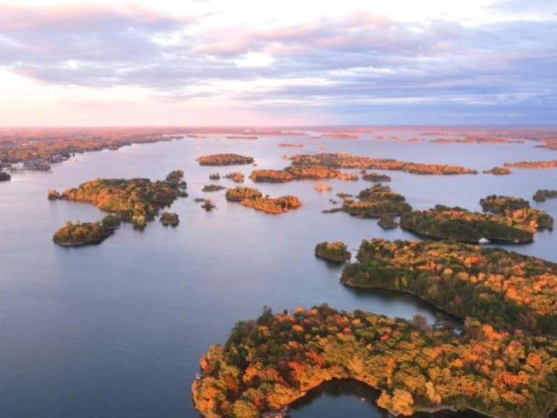 Die Thousand Islands in Kingston bei Sonnenaufgang
