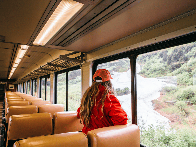 Adventure Class im Zug in Alaska