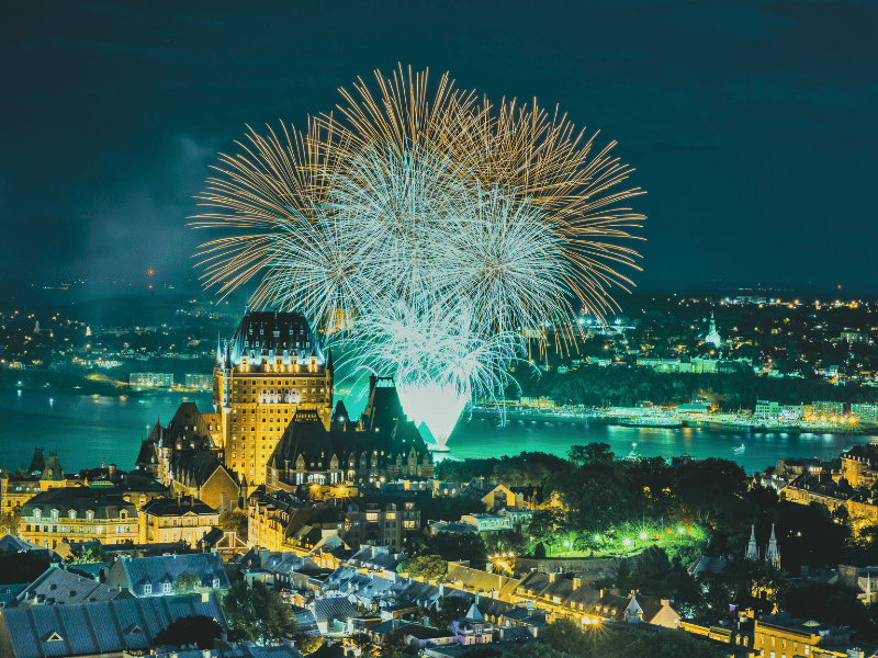 Feuerwerk in Quebec-City