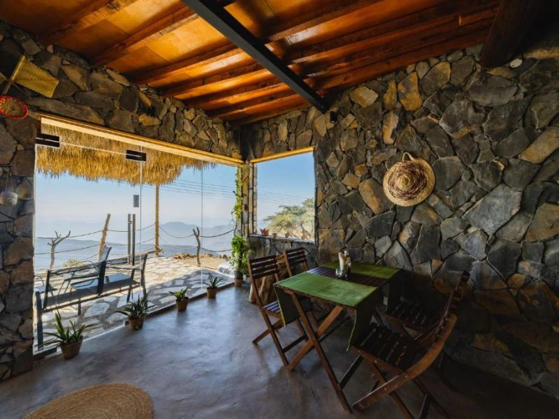 Berghotel in het Jebel Shams gebergte in Oman