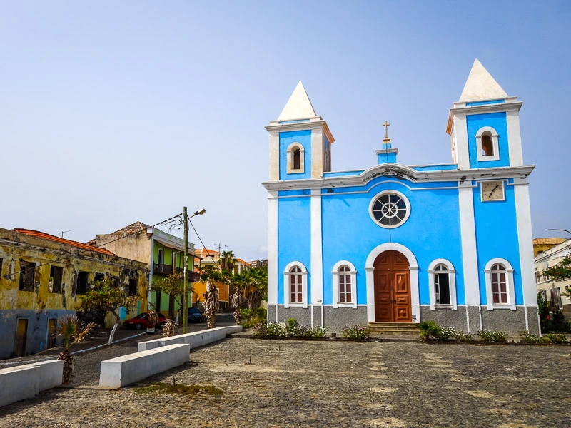 Sao Filipe Kapverden bunte Häuser