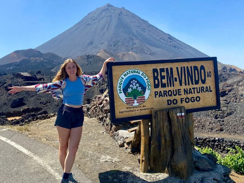 Kapverden Rundreise Bem Vindo Reisende am Schild
