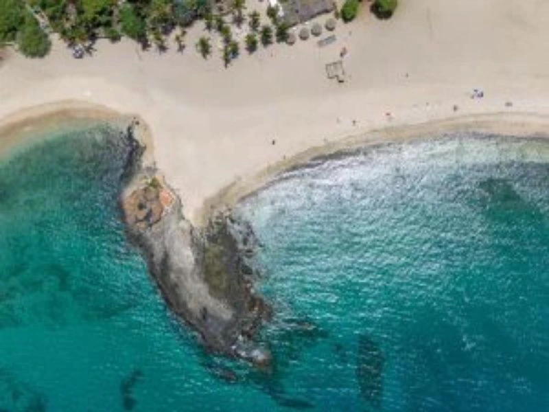 Kapverden Santiago Tarrafal Luftaufnahme der Küste