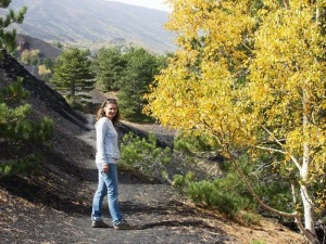 Frau beim wandern