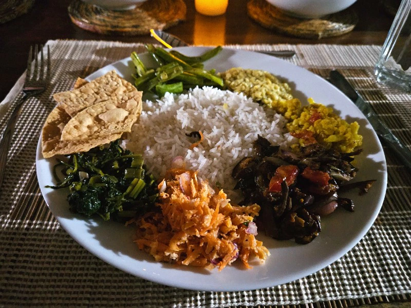 Essen beim Kochkurs in Galle