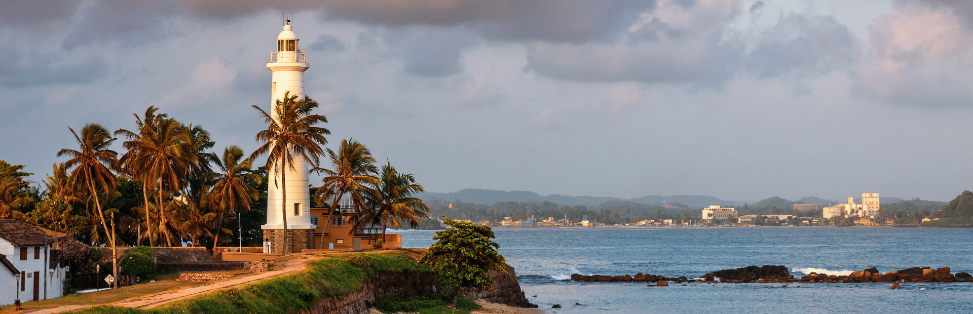 Blick auf den Leuchtturm in Galle, Sri Lanka