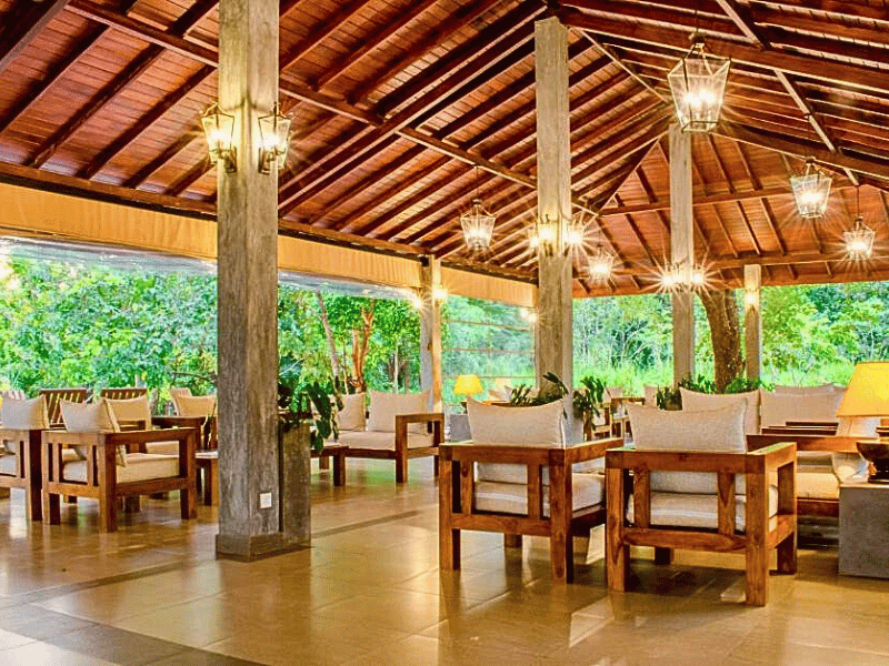 Restaurant im Komforthotel in Sigiriya in Sri Lanka