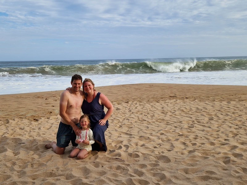 Familie am Strand in Tangalle