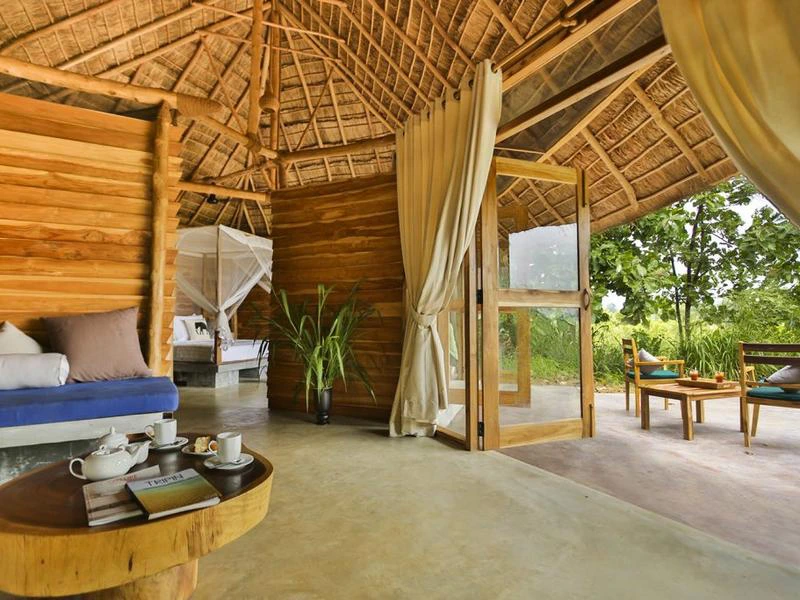 Bungalow in der Lodge im Gal Oya Nationalpark in Sri Lanka