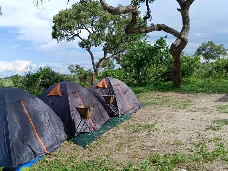 Camping mitten im Okavango Delta in Botswana