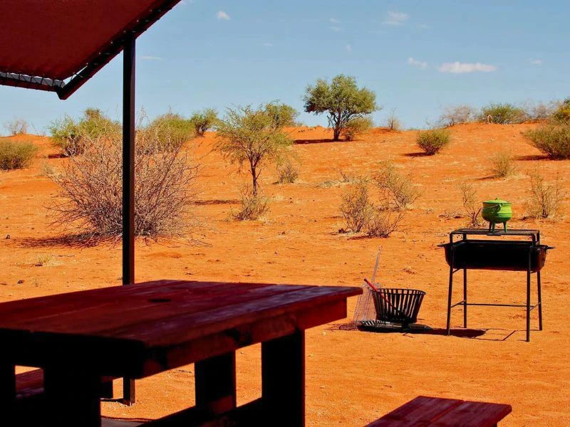 Namibia Camping Kalahari Terrasse und Grill