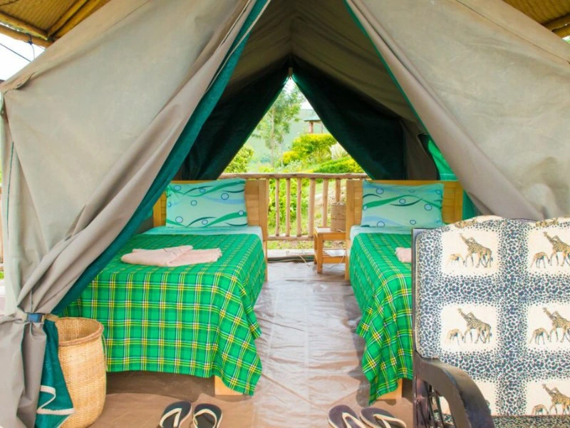 Uganda Lake Mburo Zelt von Innen