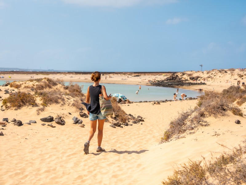 Touristin auf der Isla de Lobos