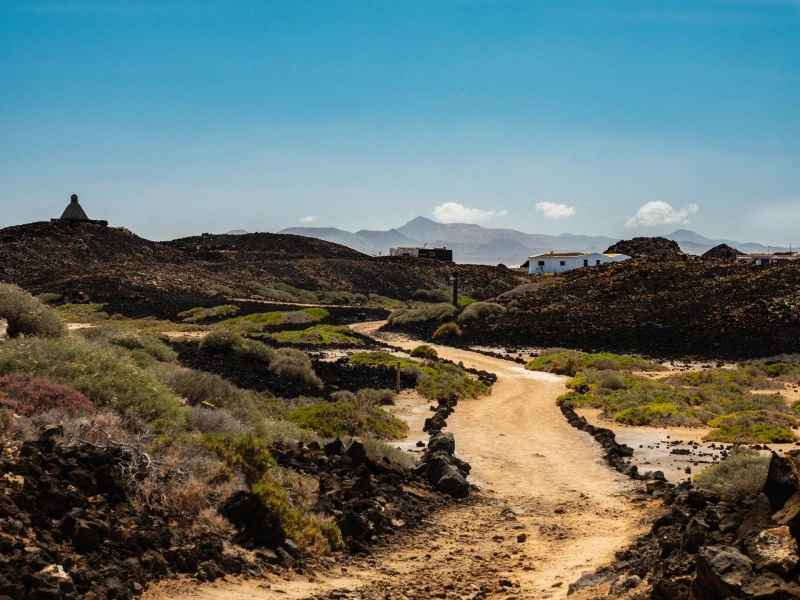 Fuerteventura isla de lobos Luftaufnahme der Landschaft