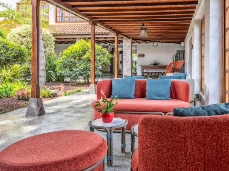 Kanarische Inseln La Palma Breña Unterkunft Gemeinschaftsterrasse