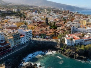 Kanaren Teneriffa Puerto de la Cruz Luft Ansicht der Stadt
